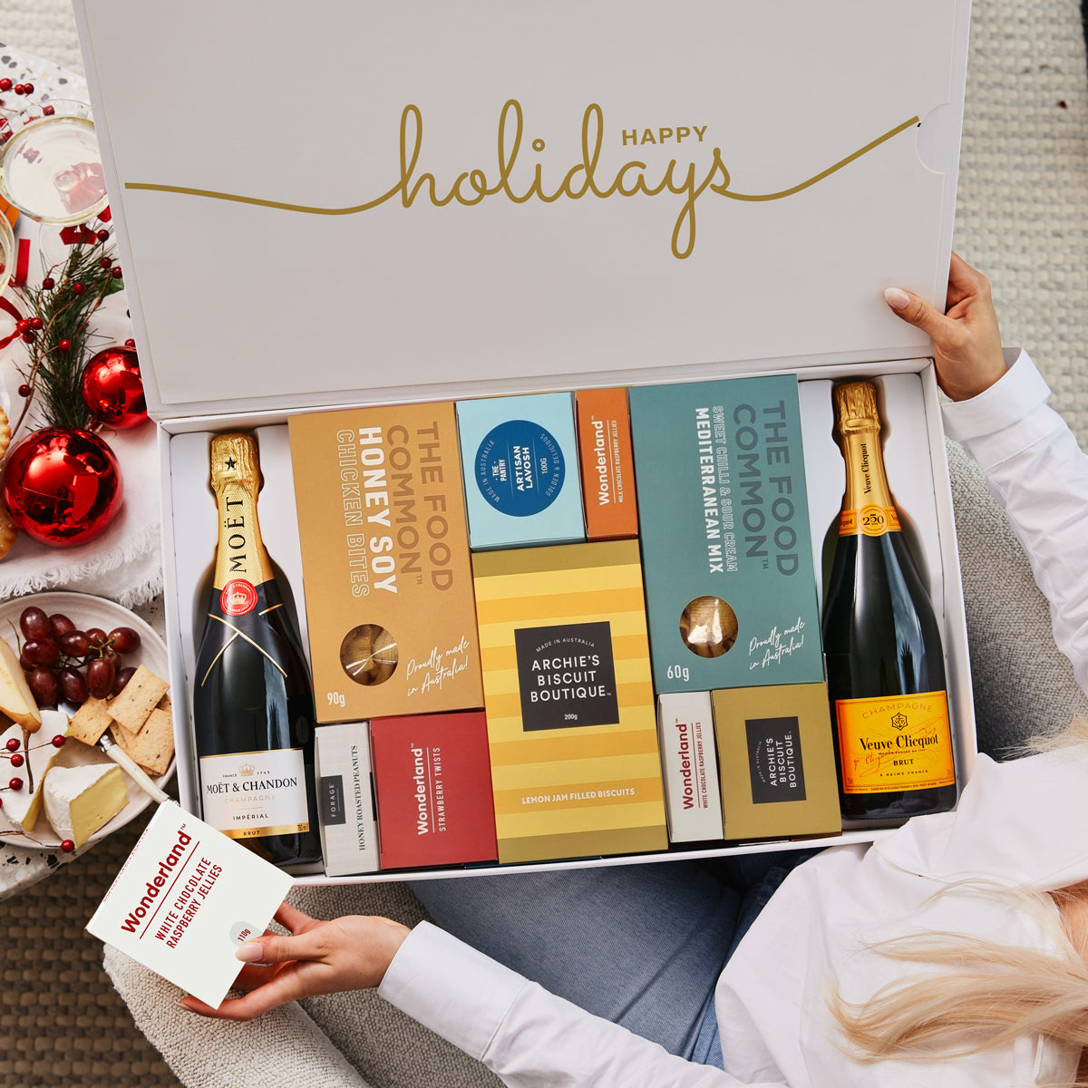 Christmas Moet and Veuve hamper