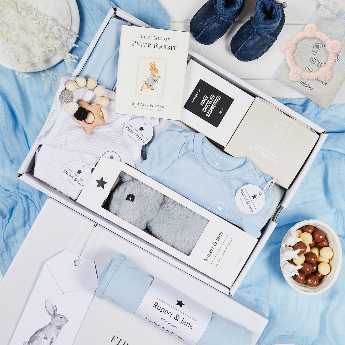 Snuggle Baby Blue Hamper