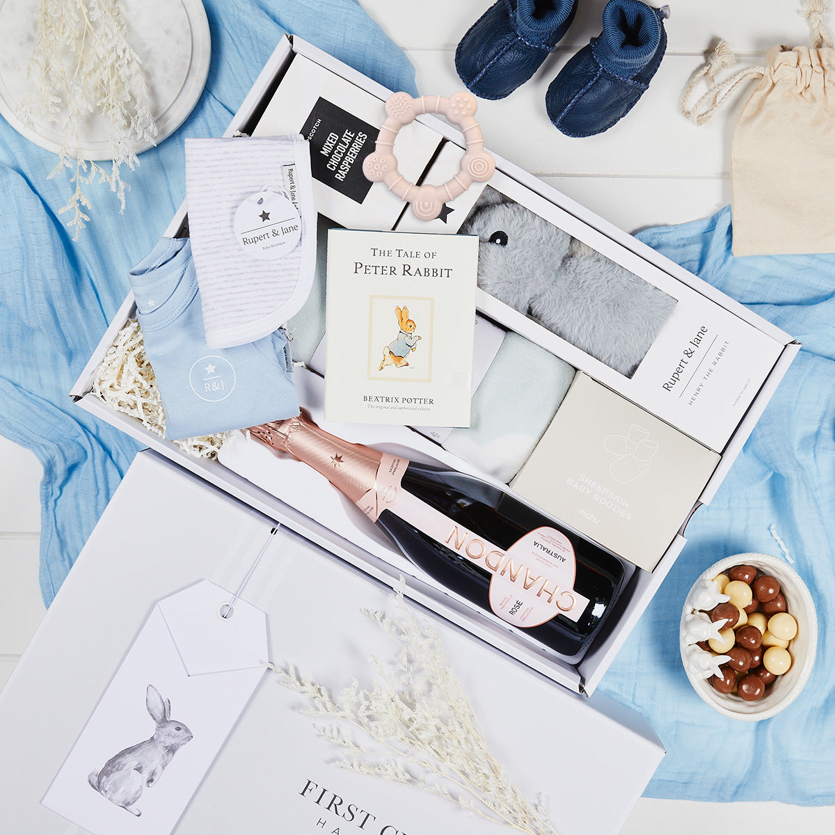 Mum & Baby with Chandon Rose Blue Hamper