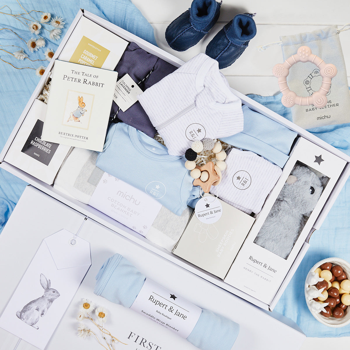 Deluxe Baby Bundle Blue Hamper