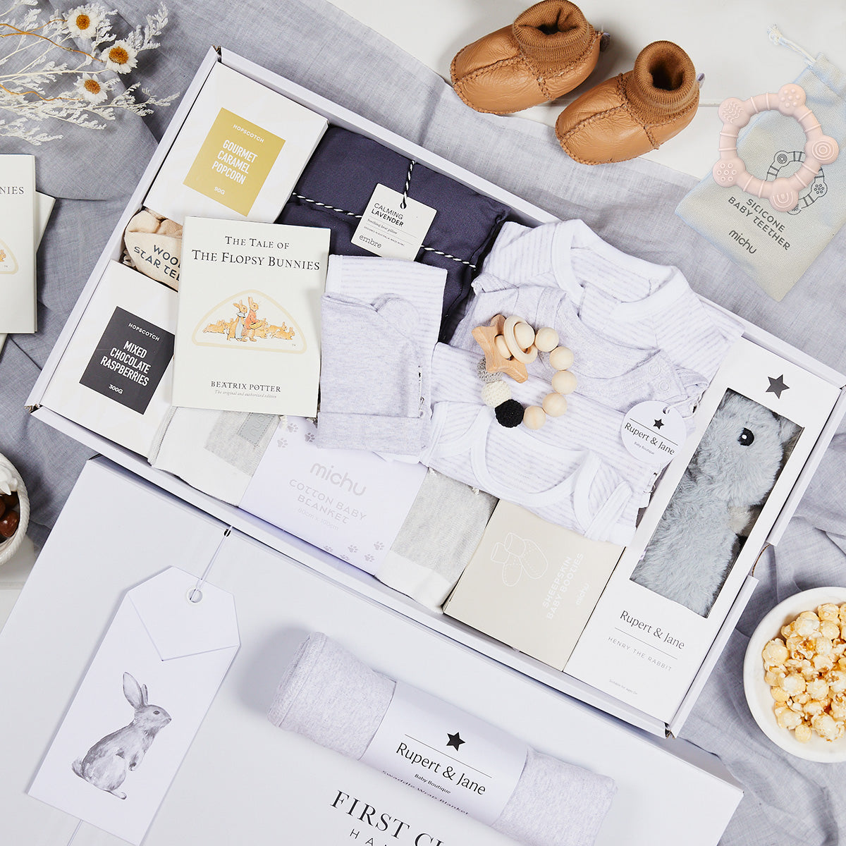 Deluxe Baby Bundle Grey Hamper